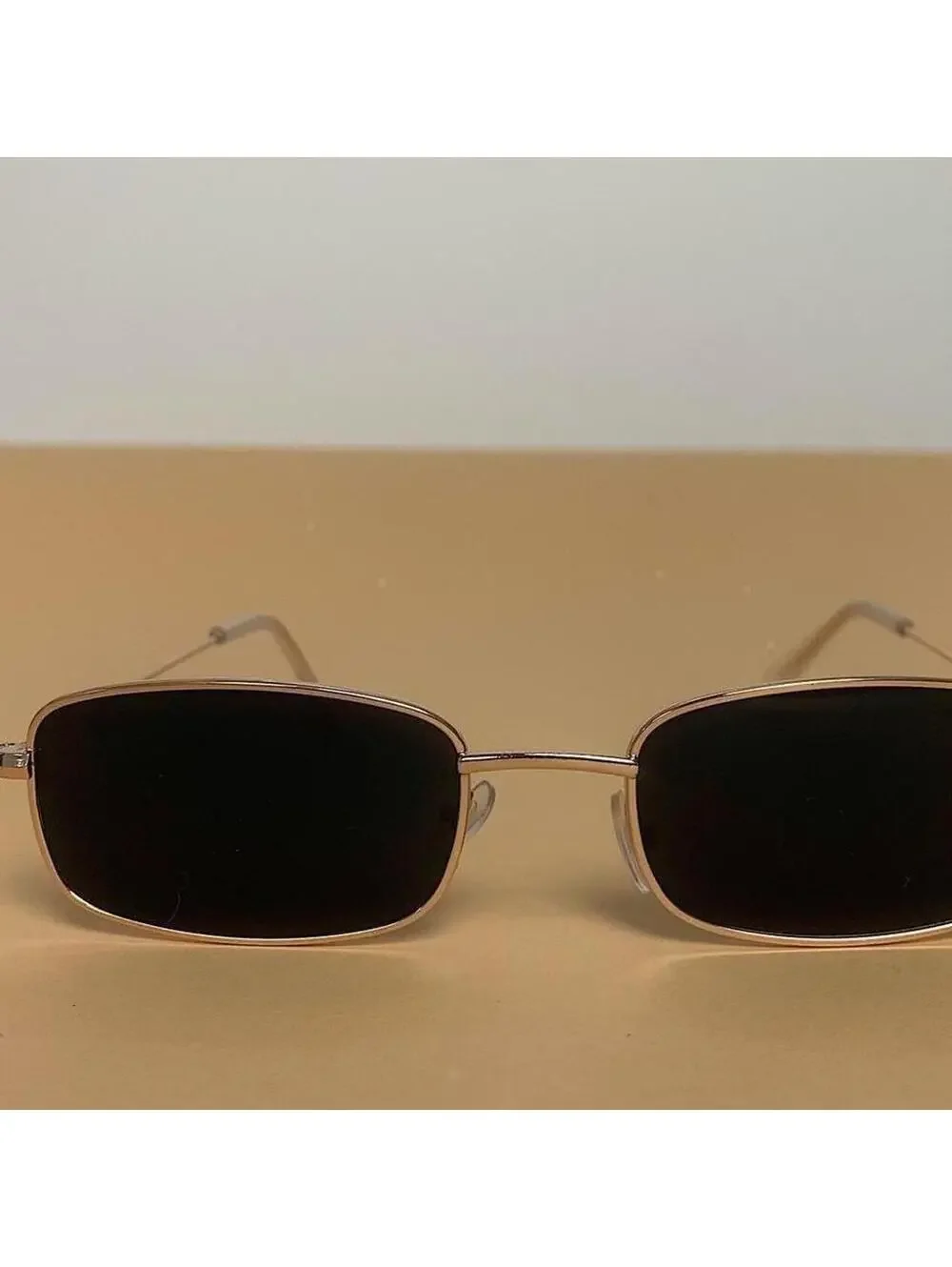 Y2k 2000s vintage black and gold unique slim style silver mirror lense